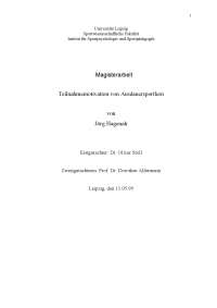 Teilnahmemotivation von Ausdauersportlern