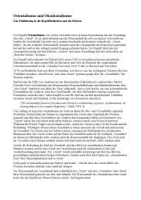 Orientalismus und Okzidentalismus-Zur Einführung in die Begrifflichkeiten und die Debatte