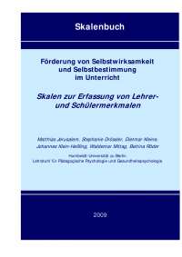 Skalen zur Erfassung von Lehrer und Schülermerkmalen