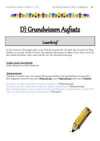 Grundwissen Aufsatz: Leserbrief