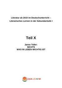 Janne Teller:NICHTS WAS IN LEBEN WICHTIG IST