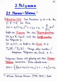 Polynome:Horner-Schema - Prof. Oberle