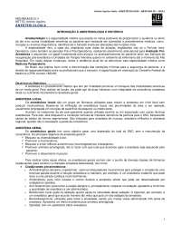 RESUMÃO ANESTESIOLOGIA MEDICINA