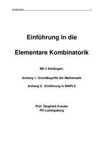 Einführung in die Elementare Kombinatorik | PH Ludwigsburg
