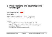 Physiologische und psychologische Grundlagen | LMU München