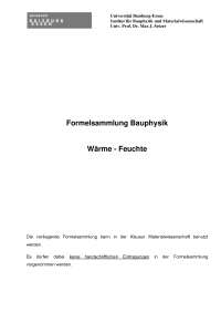Formelsammlung Bauphysik | Universität Duisburg-Essen