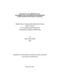 Zur Bedeutung von Sprache und sprechen in der integrativen Gestalttherapie