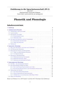 Phonetik und Phonologie | Eberhard Karls Universität Tübingen SoSe 2017