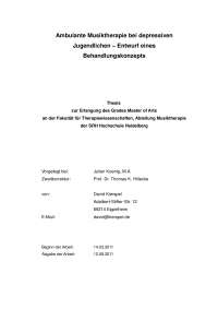 Ambulante Musiktherapie bei depressiven Jugendlichen – Entwurf eines Behandlungskonzepts