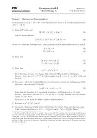 Quantenmechanik I: Musterlösung 4 | Eidgenössische Technische Hochschule Zürich