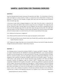 Sample Questions for CIE3871: International Trade Law