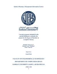 Pharmacy Management information system project proposal