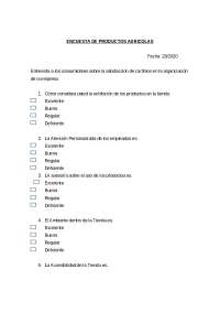 Encuesta de productos agricolas