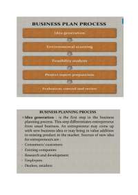 Business Planning process