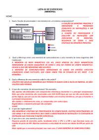 Exercícios de Memória - Organização de Computadores