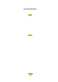 Plano de negócios de chalé