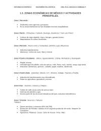 Zonas Económicas y sus principales actividades en México - Docsity