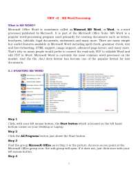 Microsoft office word processing - Docsity