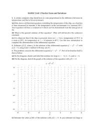 Differential Equations Practice Exam and Solutions - Docsity