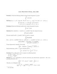 Single Variable Calculus Practice Final Exam with Solutions - Docsity