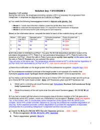 Introductory Biology Solution Key Exam 3 | Spring 2018 MIT