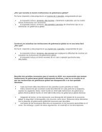 Análisis de la Gobernanza Global: Necesidad, Dificultades y Escenarios Futuribles