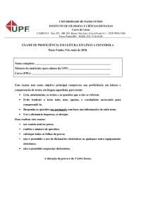 Prova de Proficiência em Espanhol UPF