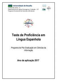 Prova de Proficiência em Espanhol UNB