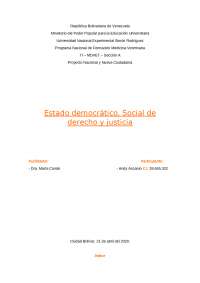 Estado democrático, Social de derecho y justicia
