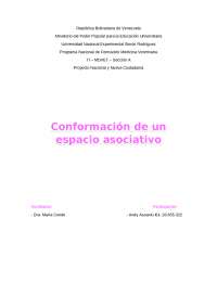 Conformación de un espacio asociativo