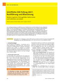 Schriftliche StB-Prüfung 2017: Buchführung und Bilanzierung