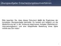 Übungsaufgabe Entscheidungsbaumverfahren