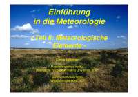 Meteorologische Elemente- Einf. in die Meteorologie