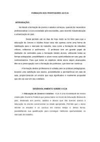 trabalho EJA EDUCAÇÃO JOVENS E ADULTOS