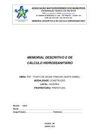 Projeto Hidrossanitário para Ambulatório e Edifício Público: Memorial e Cálculos