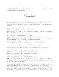 Mathematics for Computer Science Problem Set 6 - Docsity