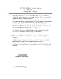 Principles of Medical Imaging Homework 1 Solutions 