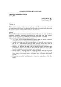 Injection Molding Assignment with solutions - Design and Manufacturing II 