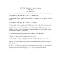 Principles of Medical Imaging Homework 2: Ten Questions