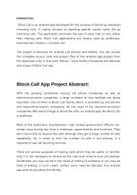 Block call project report with source code