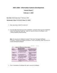 Tutorial 2 Information Systems - Docsity