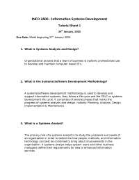 Tutorial Sheet 1 Information Systems - Docsity