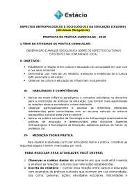 ASPECTO ANTROPOLOGICO E SOCIOLOGICO A EDUCAÇAO