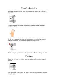 Notação dos dedos, para alunos de guitarra