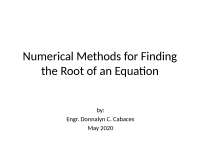 Numerical Methods for Finding the Root of an Equation: A Comprehensive Guide