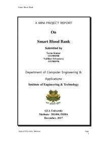 Smart Blood Bank Mini Project Report: A Blood Donation Management System