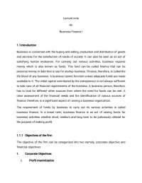 Basis on Business finance students should know.