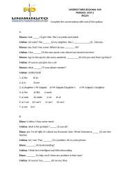 PARCIAL INGLES II NNIVEL - Docsity