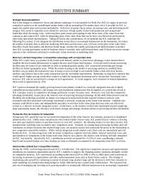 Birds Eye Executive Summary