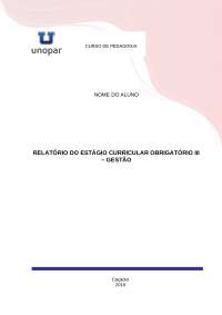 Relatório de gestão pedagogia